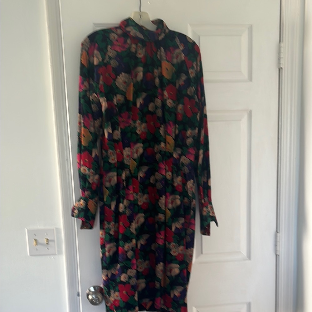Vintage Ungaro Floral Long-Sleeve Dress